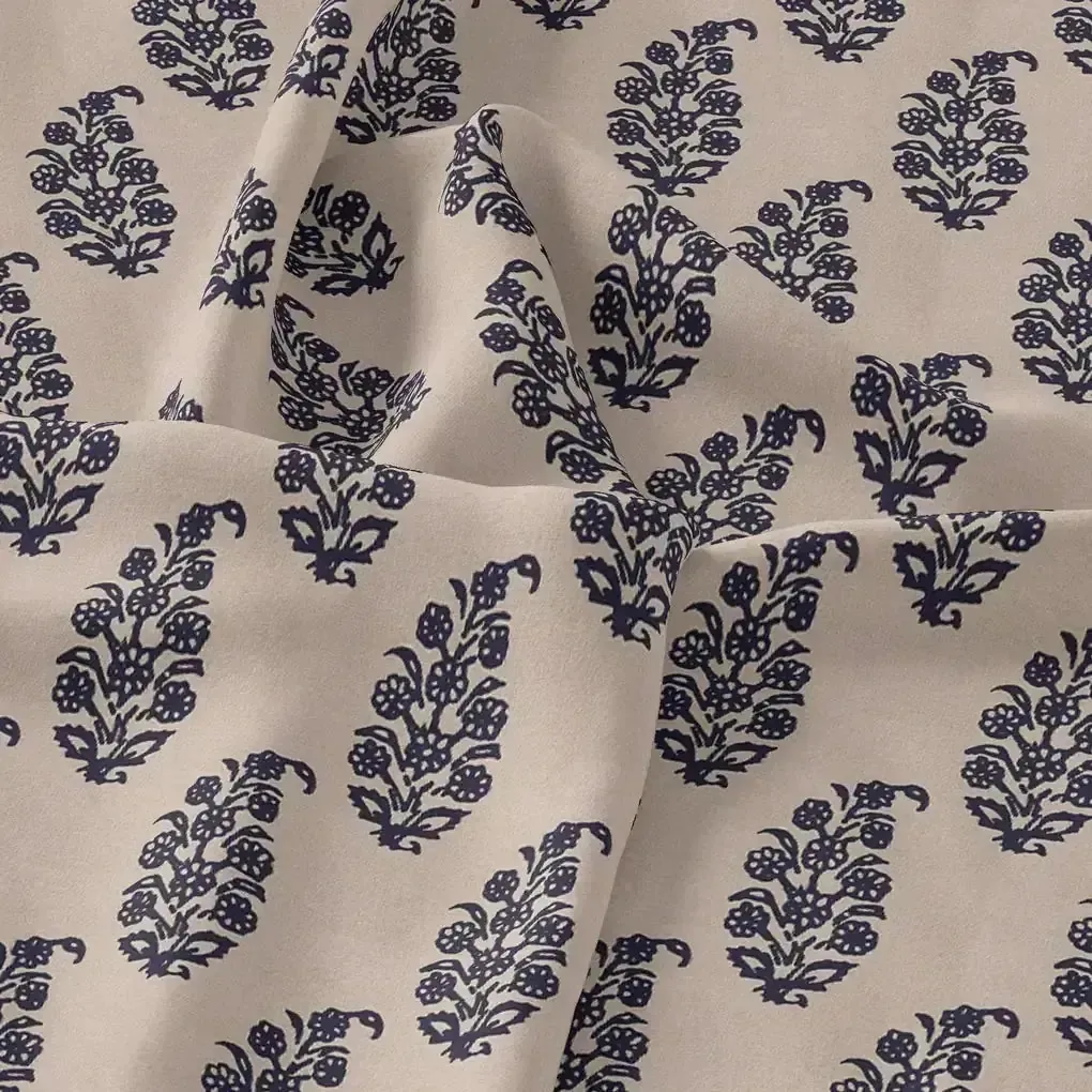 Block Print Motif Digital Printed Fabric - Pure Chiffon - Image 3