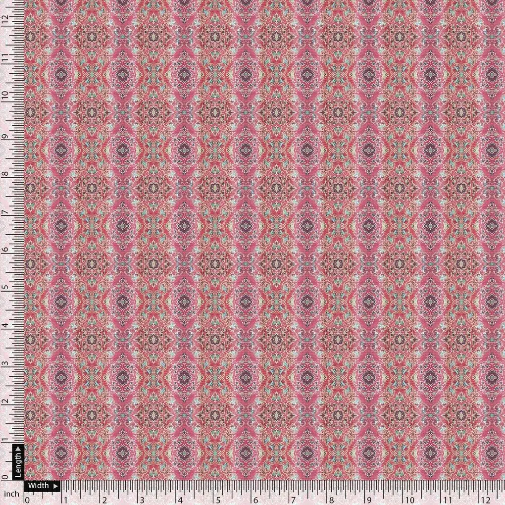 Classical Damask With Charm Colour Digital Printed Fabric - Cotton - Image 4
