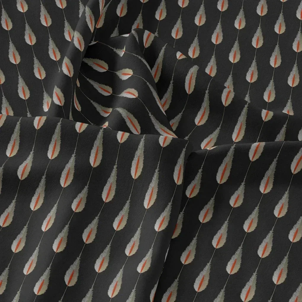 Feather Stripes Digital Printed Fabric - Pure Chiffon - Image 3