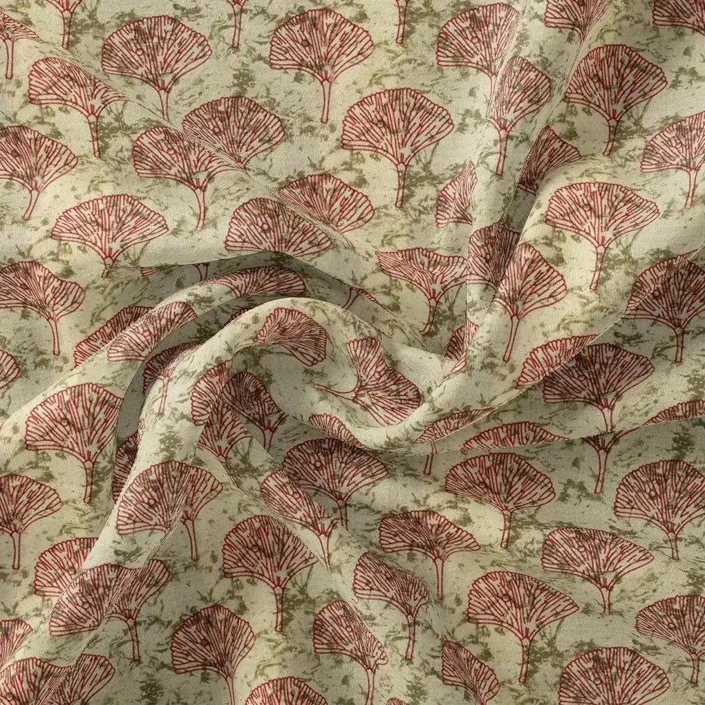 Flower Block Allover Digital Printed Fabric - Upada Silk - Image 3