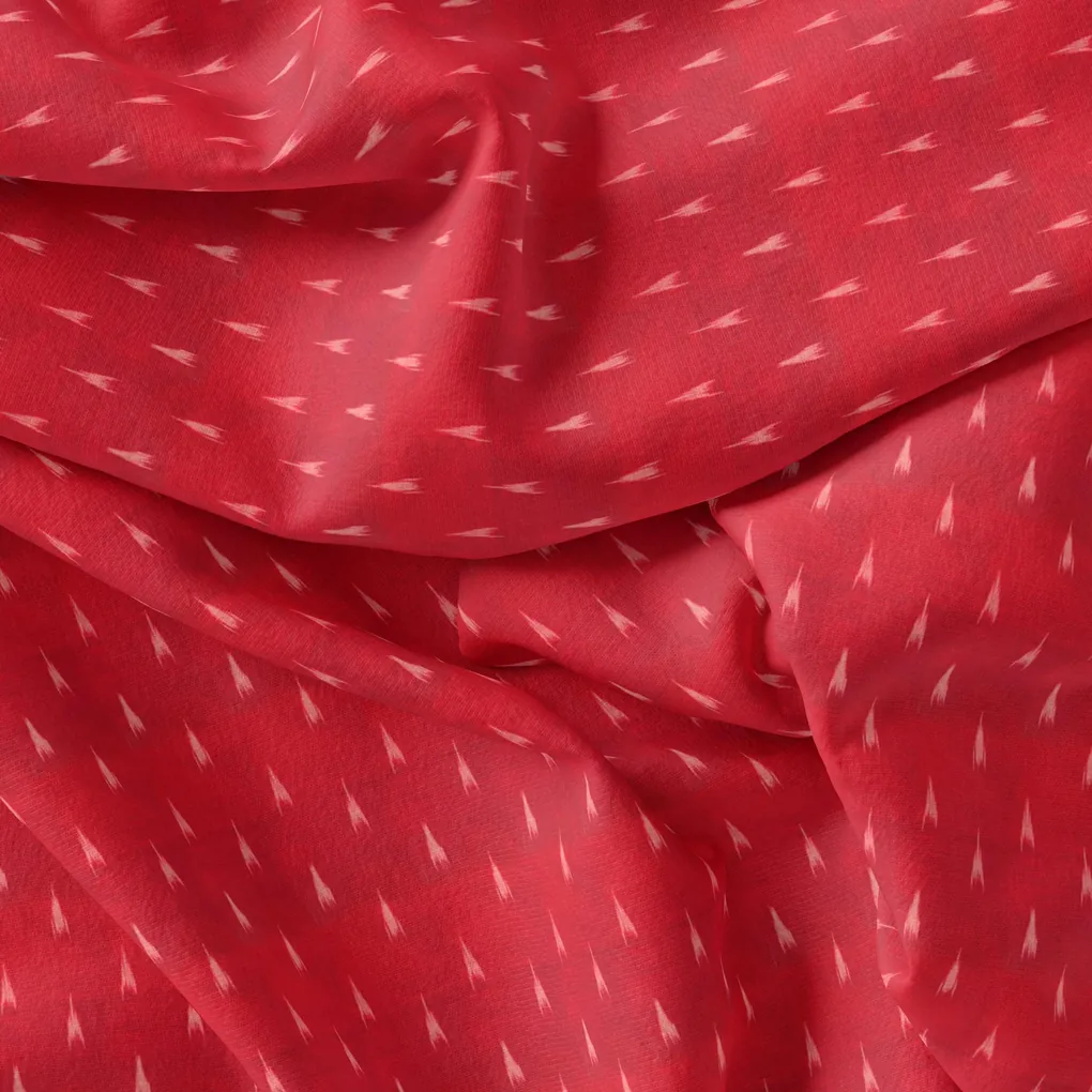 Red Polka Motif Digital Printed Fabric - Image 3