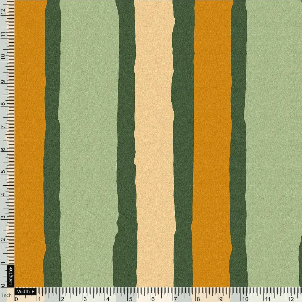 Yellow Green Stripes Digital Printed Fabric - Image 4